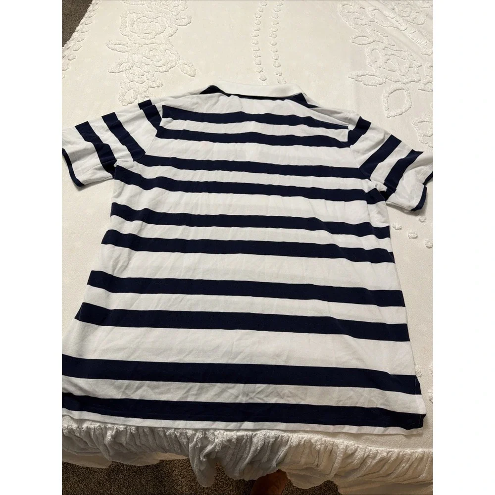 Polo Ralph Lauren Polo Golf Short Sleeve Striped White & Blue Shirt Mens Sz XL